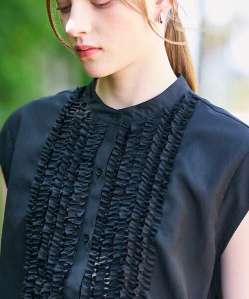 DRESSTERIOR / ドレステリア シャツ・ブラウス | 【撥水/UVカット/接触冷感】バンドカラーフレンチスリーブフリルブラウス | 詳細15