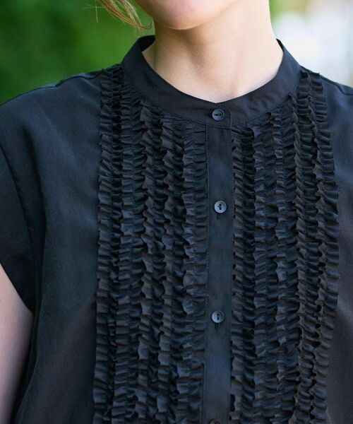 DRESSTERIOR / ドレステリア シャツ・ブラウス | 【撥水/UVカット/接触冷感】バンドカラーフレンチスリーブフリルブラウス | 詳細16