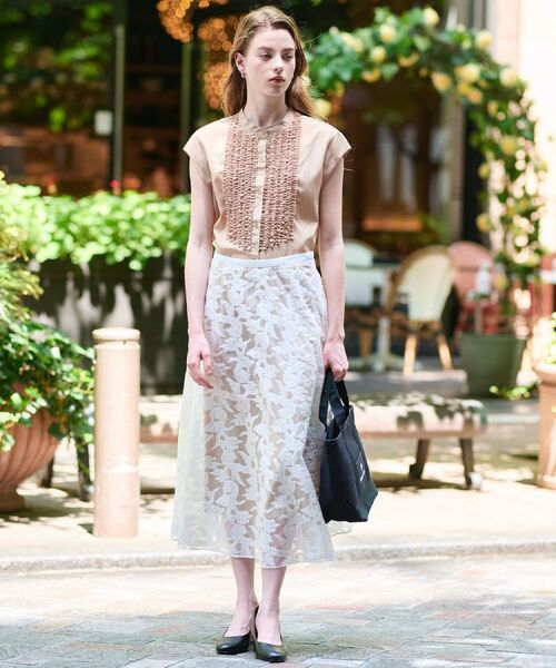 DRESSTERIOR / ドレステリア シャツ・ブラウス | 【撥水/UVカット/接触冷感】バンドカラーフレンチスリーブフリルブラウス | 詳細18