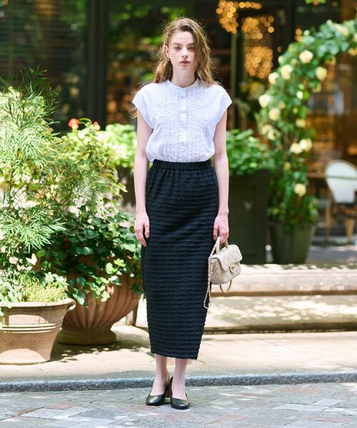 DRESSTERIOR / ドレステリア シャツ・ブラウス | 【撥水/UVカット/接触冷感】バンドカラーフレンチスリーブフリルブラウス | 詳細2