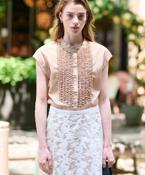 DRESSTERIOR / ドレステリア シャツ・ブラウス | 【撥水/UVカット/接触冷感】バンドカラーフレンチスリーブフリルブラウス | 詳細20