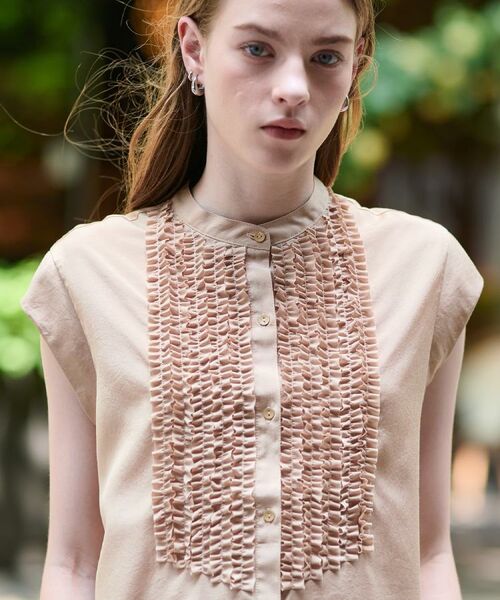 DRESSTERIOR / ドレステリア シャツ・ブラウス | 【撥水/UVカット/接触冷感】バンドカラーフレンチスリーブフリルブラウス | 詳細23