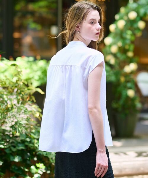 DRESSTERIOR / ドレステリア シャツ・ブラウス | 【撥水/UVカット/接触冷感】バンドカラーフレンチスリーブフリルブラウス | 詳細6