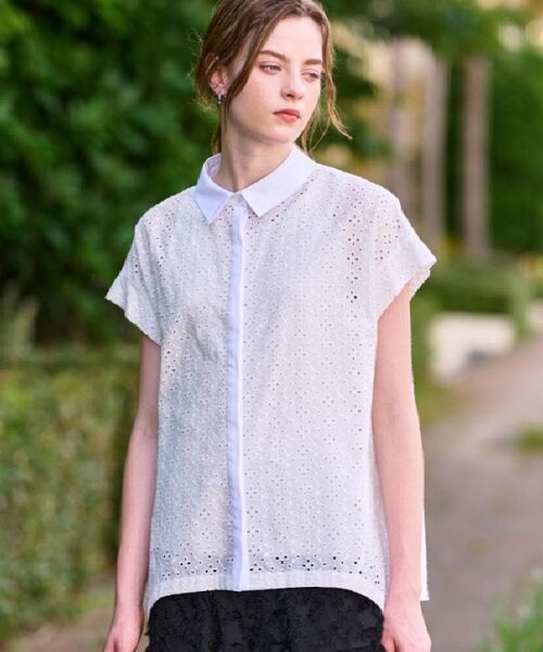 DRESSTERIOR / ドレステリア シャツ・ブラウス | 【洗える/コットン100%】イレギュラーヘムレースシャツ | 詳細3