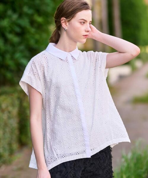 DRESSTERIOR / ドレステリア シャツ・ブラウス | 【洗える/コットン100%】イレギュラーヘムレースシャツ | 詳細4