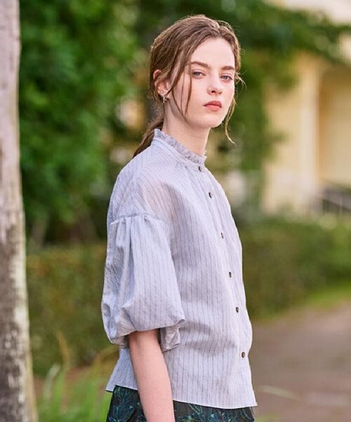 DRESSTERIOR / ドレステリア シャツ・ブラウス | 【洗える/前開き】ボリュームスリーブストライプブラウス | 詳細11