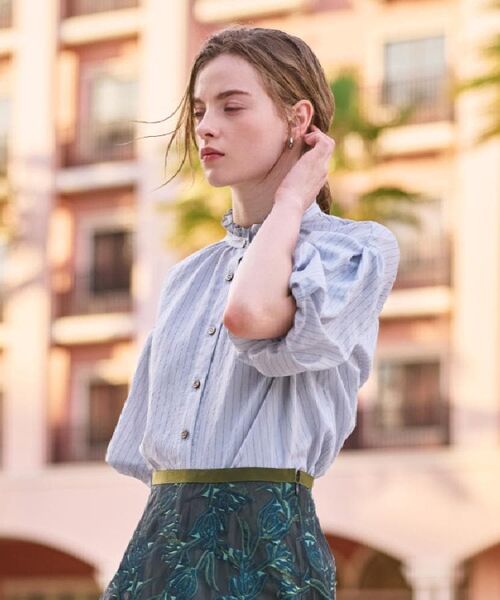 DRESSTERIOR / ドレステリア シャツ・ブラウス | 【洗える/前開き】ボリュームスリーブストライプブラウス | 詳細12