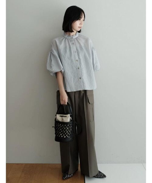 DRESSTERIOR / ドレステリア シャツ・ブラウス | 【洗える/前開き】ボリュームスリーブストライプブラウス | 詳細14