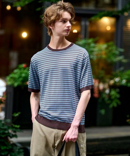 DRESSTERIOR / ドレステリア ニット・セーター | シルク混ボーダーハーフスリーブニットT | 詳細11