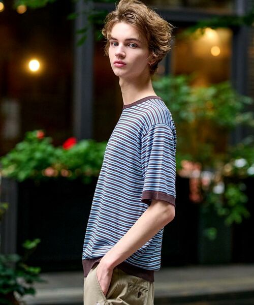 DRESSTERIOR / ドレステリア ニット・セーター | シルク混ボーダーハーフスリーブニットT | 詳細13