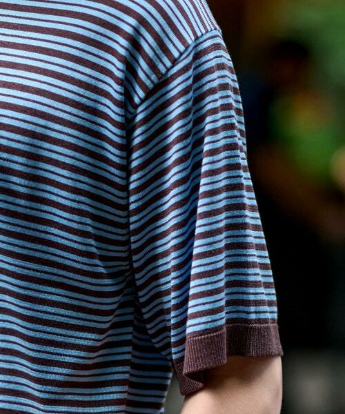 DRESSTERIOR / ドレステリア ニット・セーター | シルク混ボーダーハーフスリーブニットT | 詳細15