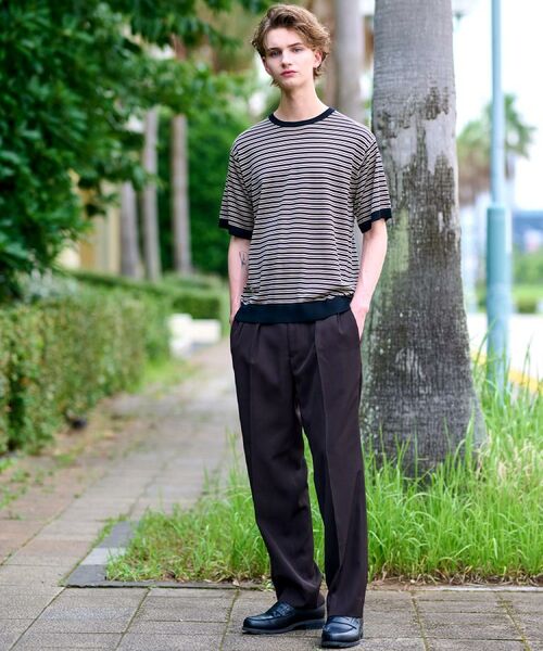 DRESSTERIOR / ドレステリア ニット・セーター | シルク混ボーダーハーフスリーブニットT | 詳細2