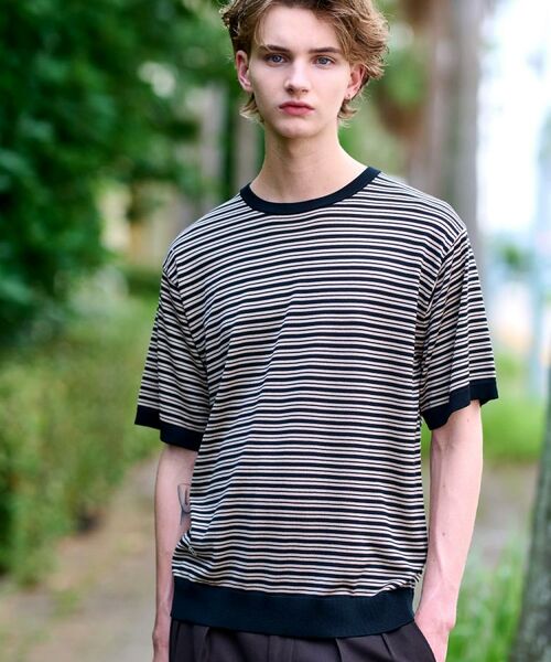 DRESSTERIOR / ドレステリア ニット・セーター | シルク混ボーダーハーフスリーブニットT | 詳細4