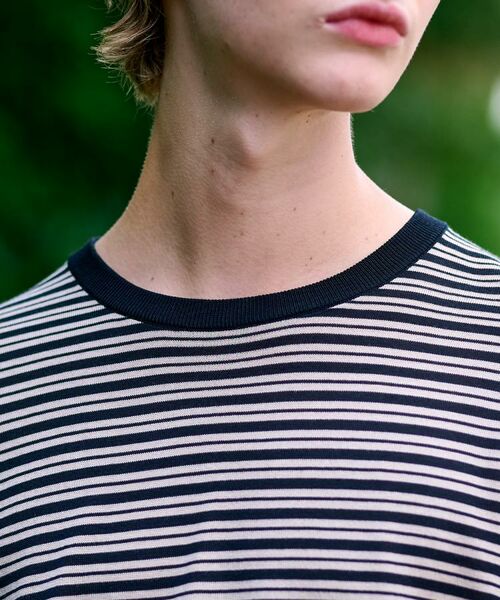 DRESSTERIOR / ドレステリア ニット・セーター | シルク混ボーダーハーフスリーブニットT | 詳細7