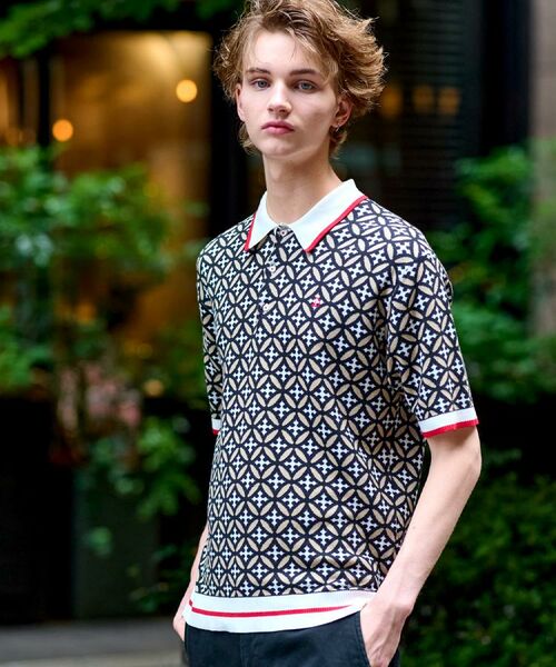 DRESSTERIOR / ドレステリア ニット・セーター | オーバーラップサークル ニットポロシャツ(ベージュ(152))