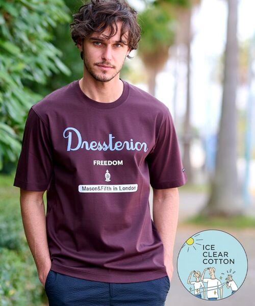 DRESSTERIOR/ドレステリア 【接触冷感/抗菌防臭/消臭】ICE CLEAR COTTON ロゴT ブラウン(043) 94(LL)