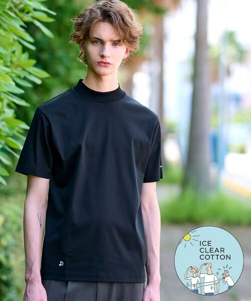 DRESSTERIOR/ドレステリア 【接触冷感/抗菌防臭/消臭】ICE CLEAR COTTON モックネックT ブラック(019) 92(L)