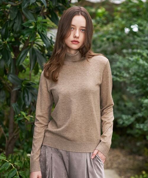 DRESSTERIOR / ドレステリア ニット・セーター | 【CLASSY.12月号/otonaMUSE11月号掲載】ウールブレンド天竺タートルニット(ライトベージュ(051))