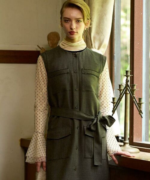 DRESSTERIOR / ドレステリア カットソー | 【洗える/シアー素材】シアードットベルスリーブカットソー | 詳細1