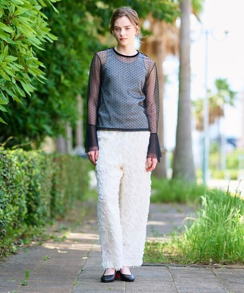 DRESSTERIOR / ドレステリア カットソー | 【洗える/シアー素材】シアードットベルスリーブカットソー | 詳細3