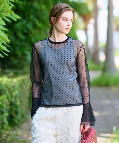 DRESSTERIOR / ドレステリア カットソー | 【洗える/シアー素材】シアードットベルスリーブカットソー | 詳細6