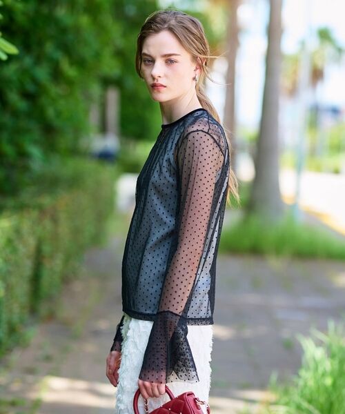 DRESSTERIOR / ドレステリア カットソー | 【洗える/シアー素材】シアードットベルスリーブカットソー | 詳細8