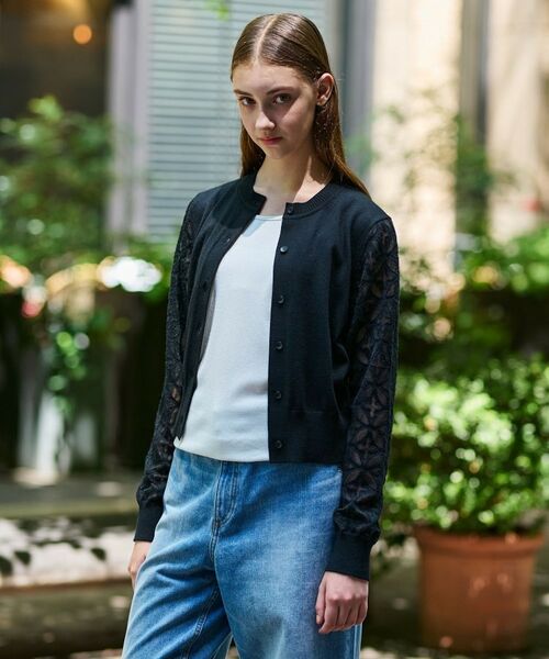 DRESSTERIOR / ドレステリア カーディガン・ボレロ | オーバーラップオパールスリーブカーディガン(ブラック(019))