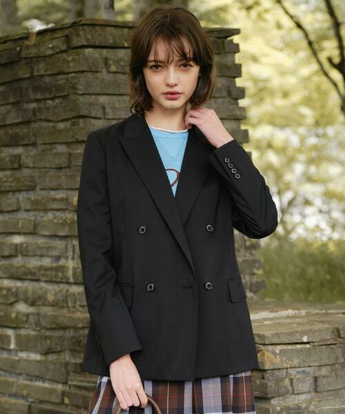 DRESSTERIOR / ドレステリア テーラードジャケット | 【セットアップ可/オンオフ】ブラックダブルジャケット(ブラック(019))