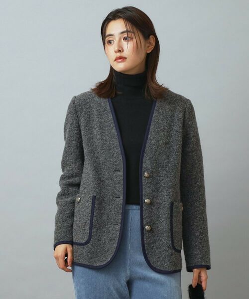 DRESSTERIOR / ドレステリア ノーカラージャケット | チロリアンニットジャケット | 詳細12