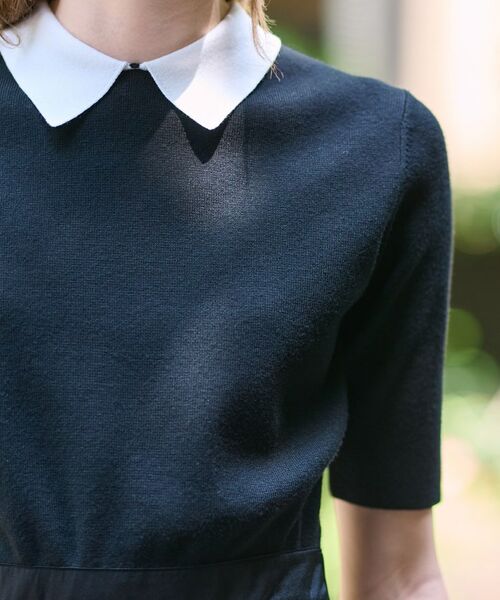 DRESSTERIOR / ドレステリア ロング・マキシ丈ワンピース | 【美人百花／モデル美香着用】オーバーラップバイカラーニットコンビワンピース | 詳細12