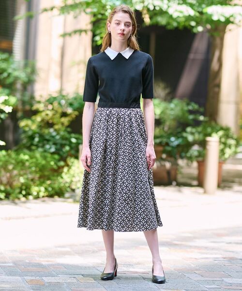 DRESSTERIOR / ドレステリア ロング・マキシ丈ワンピース | 【美人百花／モデル美香着用】オーバーラップバイカラーニットコンビワンピース | 詳細2