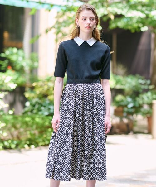 DRESSTERIOR / ドレステリア ロング・マキシ丈ワンピース | 【美人百花／モデル美香着用】オーバーラップバイカラーニットコンビワンピース | 詳細3