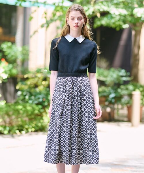 DRESSTERIOR / ドレステリア ロング・マキシ丈ワンピース | 【美人百花／モデル美香着用】オーバーラップバイカラーニットコンビワンピース | 詳細4