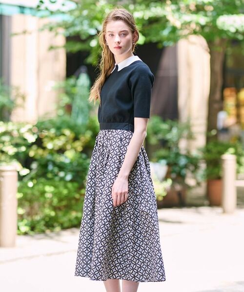 DRESSTERIOR / ドレステリア ロング・マキシ丈ワンピース | 【美人百花／モデル美香着用】オーバーラップバイカラーニットコンビワンピース | 詳細6