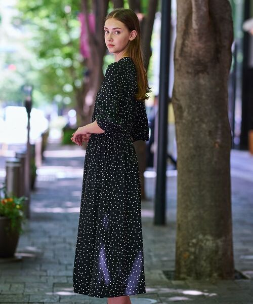 DRESSTERIOR / ドレステリア ロング・マキシ丈ワンピース | 【手洗い可】ウエストシャーリングドットワンピース | 詳細5