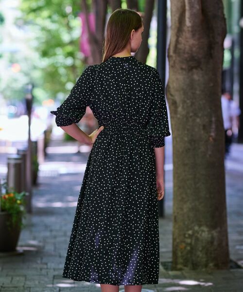 DRESSTERIOR / ドレステリア ロング・マキシ丈ワンピース | 【手洗い可】ウエストシャーリングドットワンピース | 詳細6