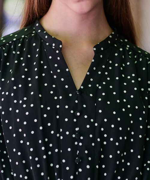 DRESSTERIOR / ドレステリア ロング・マキシ丈ワンピース | 【手洗い可】ウエストシャーリングドットワンピース | 詳細7