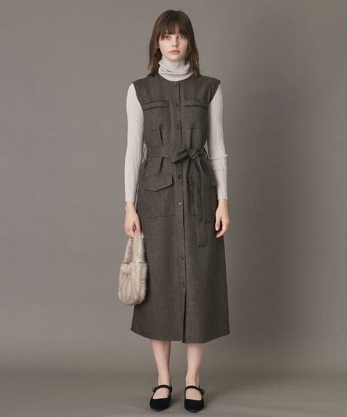 DRESSTERIOR / ドレステリア ロング・マキシ丈ワンピース | 【洗える/前開きボタン】ウォッシャブルツイードライクワンピース | 詳細1