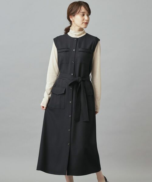 DRESSTERIOR / ドレステリア ロング・マキシ丈ワンピース | 【洗える/前開きボタン】ウォッシャブルツイードライクワンピース | 詳細18