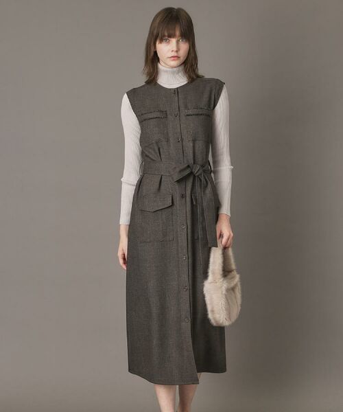 DRESSTERIOR / ドレステリア ロング・マキシ丈ワンピース | 【洗える/前開きボタン】ウォッシャブルツイードライクワンピース | 詳細3