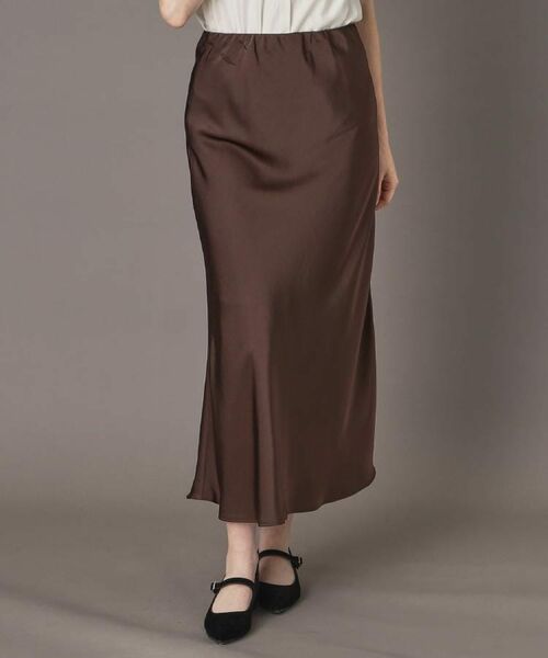 DRESSTERIOR / ドレステリア ロング・マキシ丈スカート | 【CLASSY.12月号掲載】ストレッチヴィンテージサテンナロースカート(ブラウン(044))