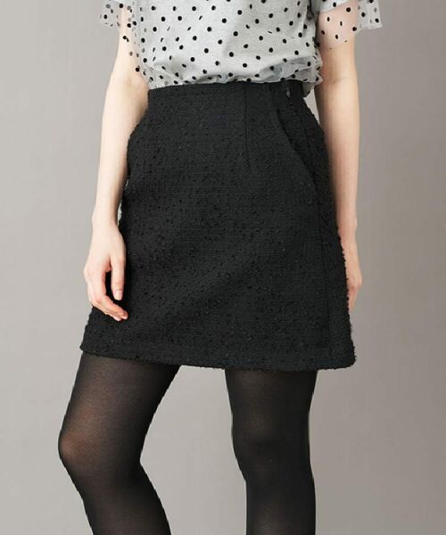 DRESSTERIOR / ドレステリア ミニ・ひざ丈スカート | 【otonaMUSE 11月号掲載/セットアップ可】ブッチャーツイードミニスカート（ブラック(019)）