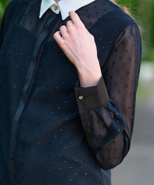 DRESSTERIOR / ドレステリア シャツ・ブラウス | 【洗える/シアー素材】フィルムドットクレリックブラウス | 詳細12