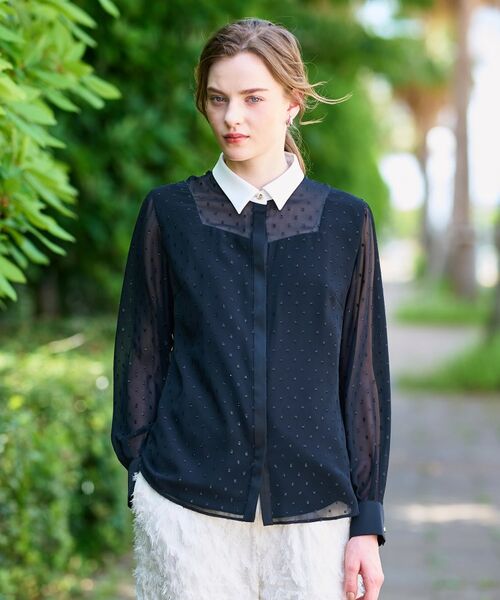 DRESSTERIOR / ドレステリア シャツ・ブラウス | 【洗える/シアー素材】フィルムドットクレリックブラウス | 詳細6