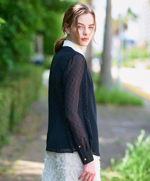 DRESSTERIOR / ドレステリア シャツ・ブラウス | 【洗える/シアー素材】フィルムドットクレリックブラウス | 詳細9