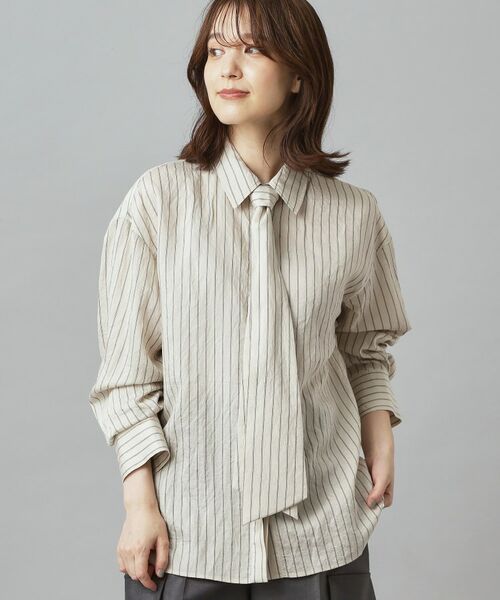 DRESSTERIOR / ドレステリア シャツ・ブラウス | 【洗える/オンオフ/otonaMUSE 11月号掲載】3WAYタイ付きアーカーストライプシャツ | 詳細8