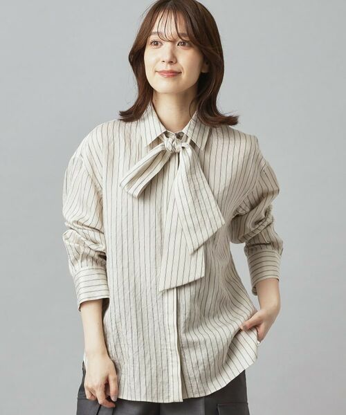 DRESSTERIOR / ドレステリア シャツ・ブラウス | 【洗える/オンオフ/otonaMUSE 11月号掲載】3WAYタイ付きアーカーストライプシャツ | 詳細9