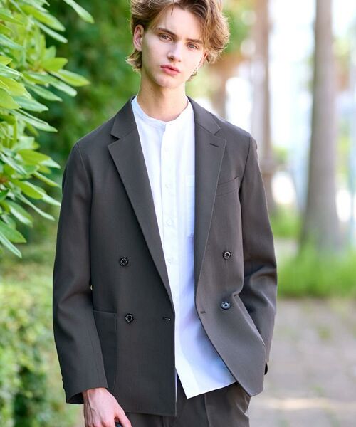 DRESSTERIOR / ドレステリア テーラードジャケット | 【セットアップ可】クリアーカルゼ コンフォータブル ダブルジャケット | 詳細13