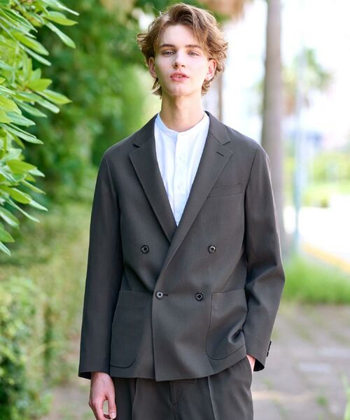 DRESSTERIOR / ドレステリア テーラードジャケット | 【セットアップ可】クリアーカルゼ コンフォータブル ダブルジャケット | 詳細14