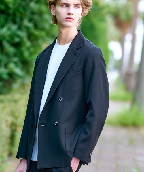 DRESSTERIOR / ドレステリア テーラードジャケット | 【セットアップ可】クリアーカルゼ コンフォータブル ダブルジャケット | 詳細3